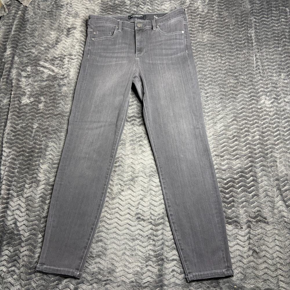 Liverpool Women’s Slim High Rise Dark Wash Gray Denim Jeans 5-Pocket size 29